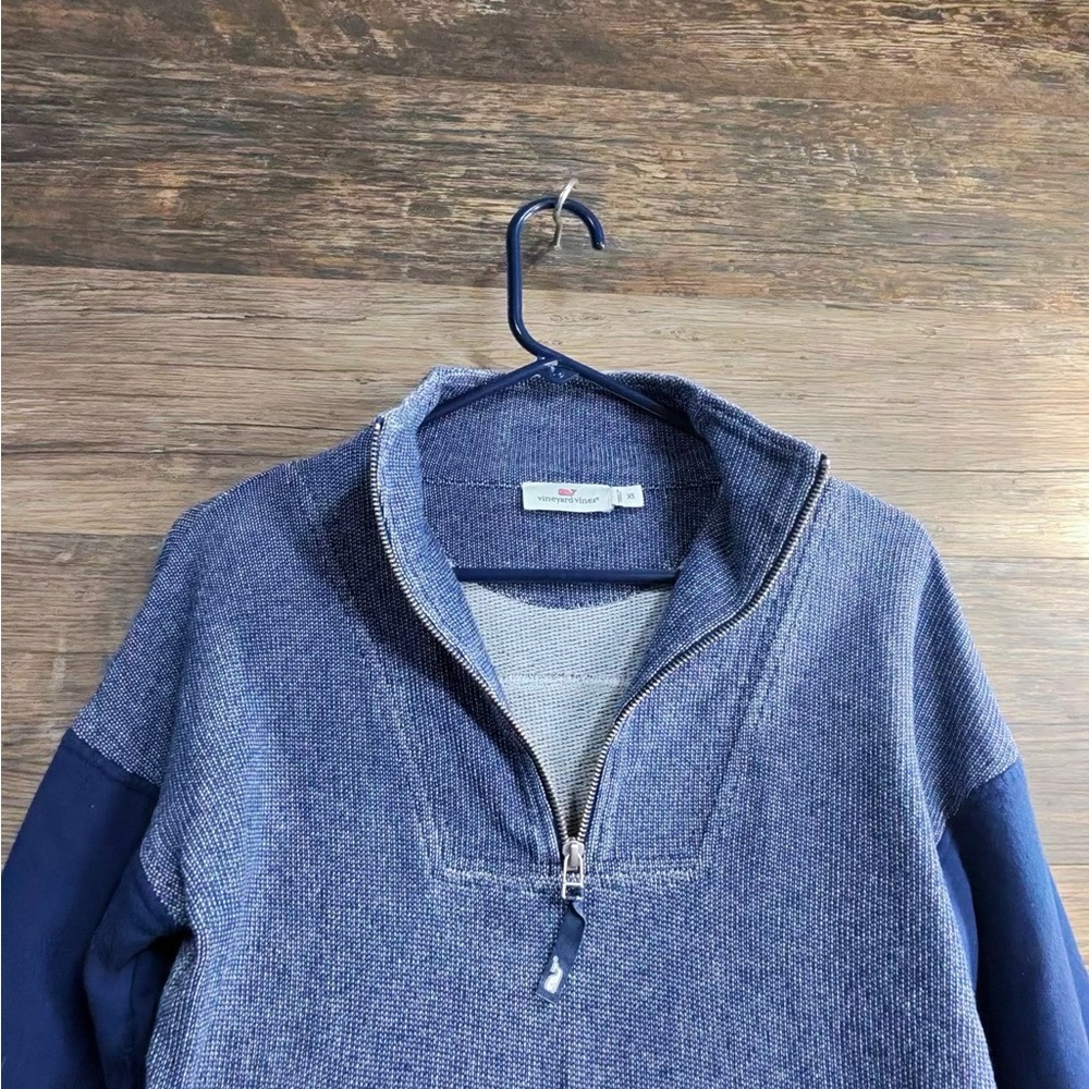 Vineyard Vines Heathered Blue Quarter-Zip Hoodie - Picture 5 of 11